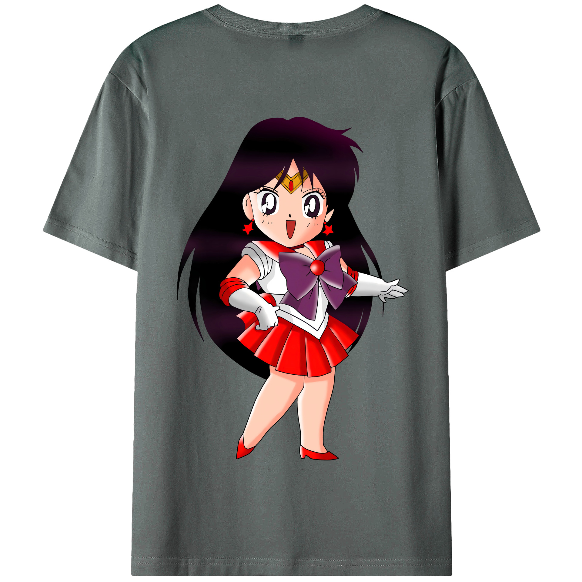 （画像用） 美少女戦士セーラームーン 火野レイ ひの レイ Sailor Moon Hino Rei （セーラーマーズ,Sailor Mars） 綿100％半袖Tシャツ（背面プリント）